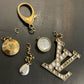 Mixed Metal Louis Vuitton Teardrop Charm on Necklace