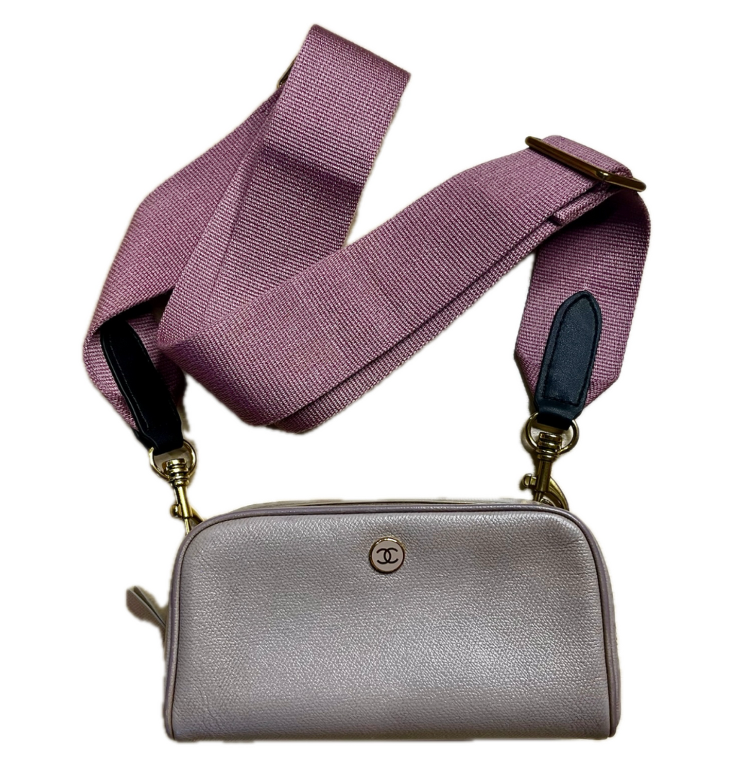 Classic Vintage Taupe Chanel Button Pouch - Custom Crossbody/Fanny Pack/Bum Bag