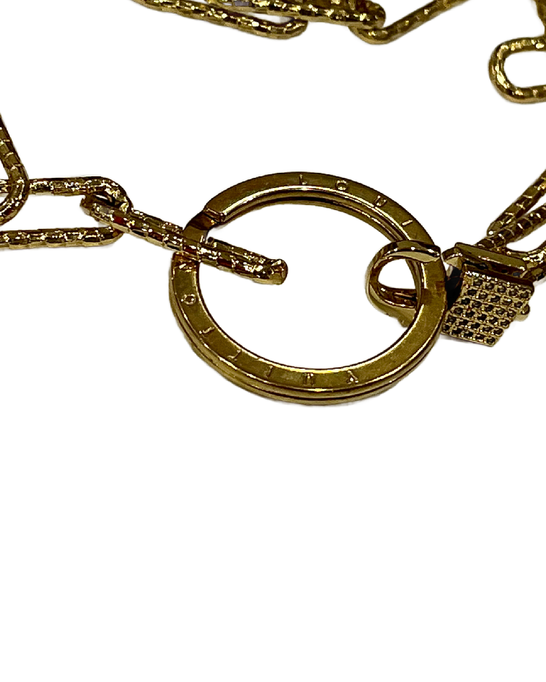 Statement Choker Custom One of a Kind Louis Vuitton Gold Key Ring on Chain