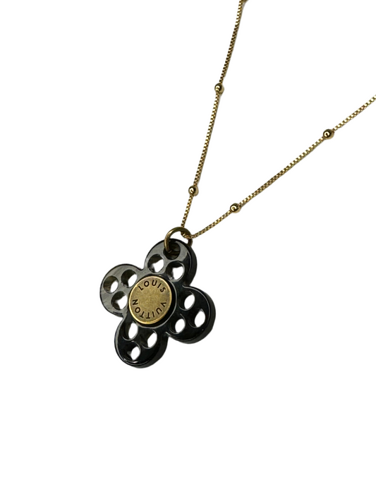 Super Rare Louis Vuitton Small Resin Flower Charm Pendant on Chain