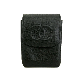 Glitter strip Vintage Black Timeless Chanel Cig pouch