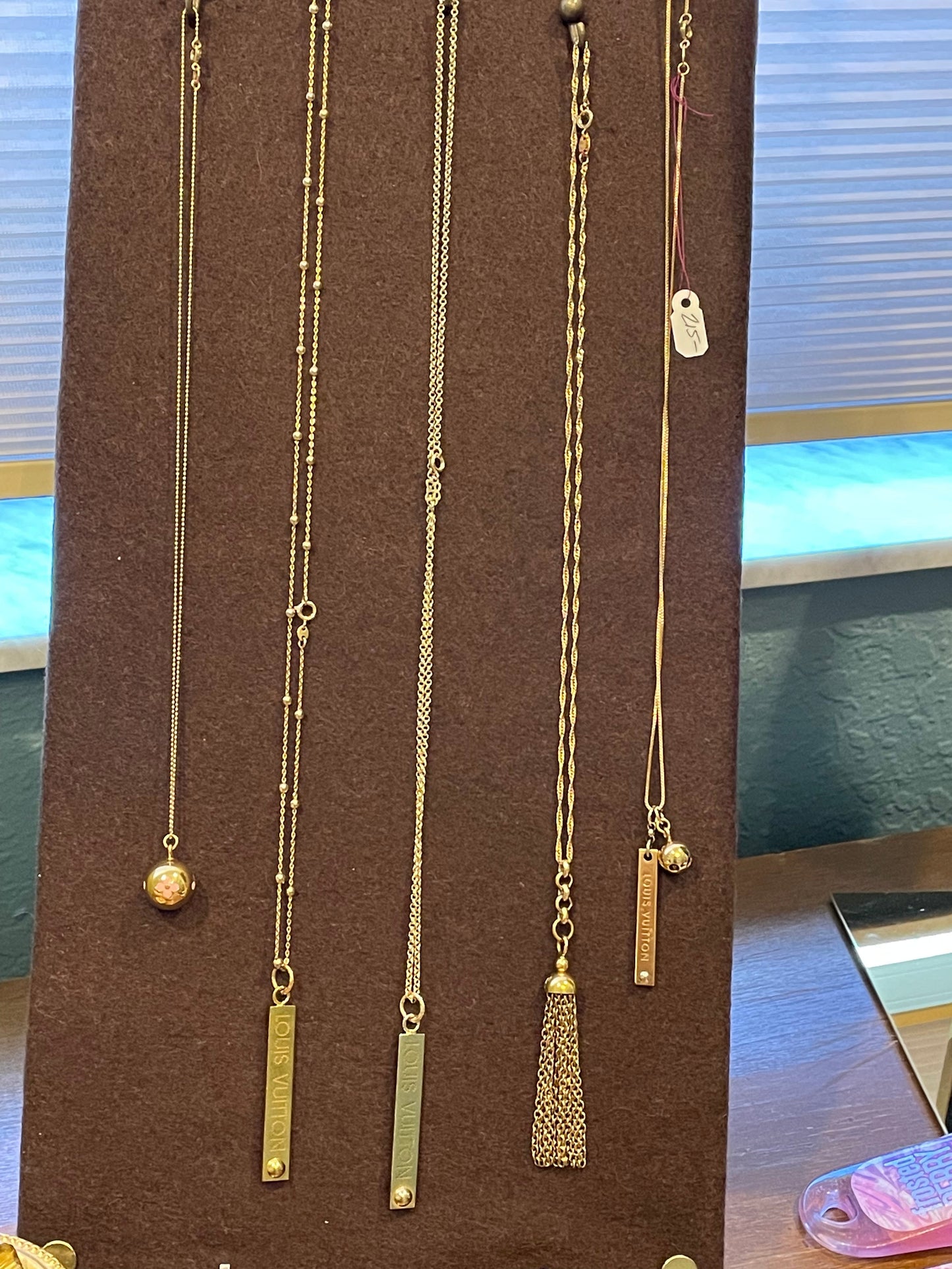 Lola Large Bar Charm - Pendant on Necklace