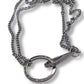 Statement Necklace on One of a Kind Louis Vuitton Key Ring on Double Chain Choker