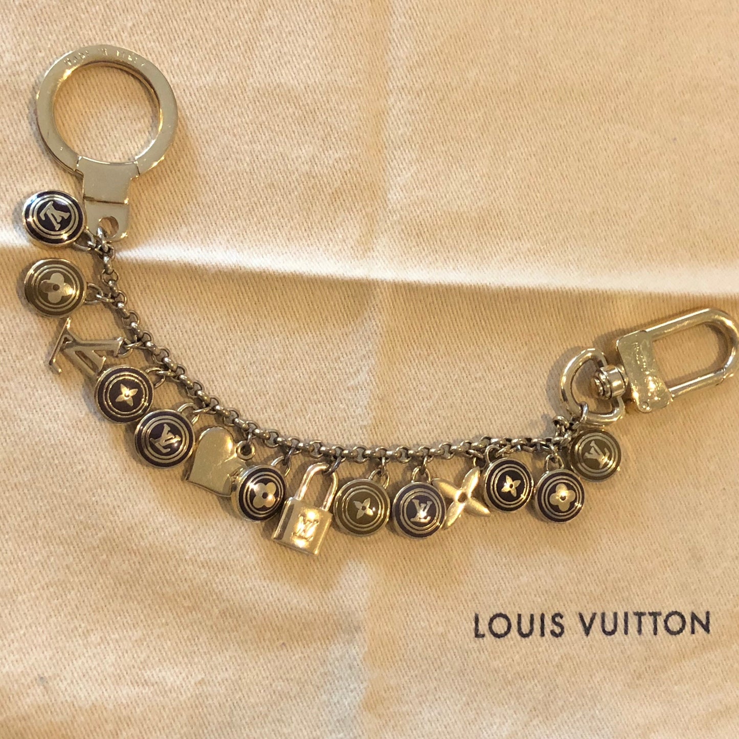Chic LV Pastilles Pointed Fleur Logo Louis Vuitton Charm Repurposed Necklace