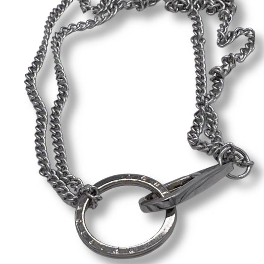 Unique Statement Louis Vuitton Key Ring on Double Chain Choker