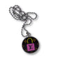 Silver with Pink Yellow Blue LV Lock and Toggle Louis Vuitton Re-Worked Charm Necklace - L