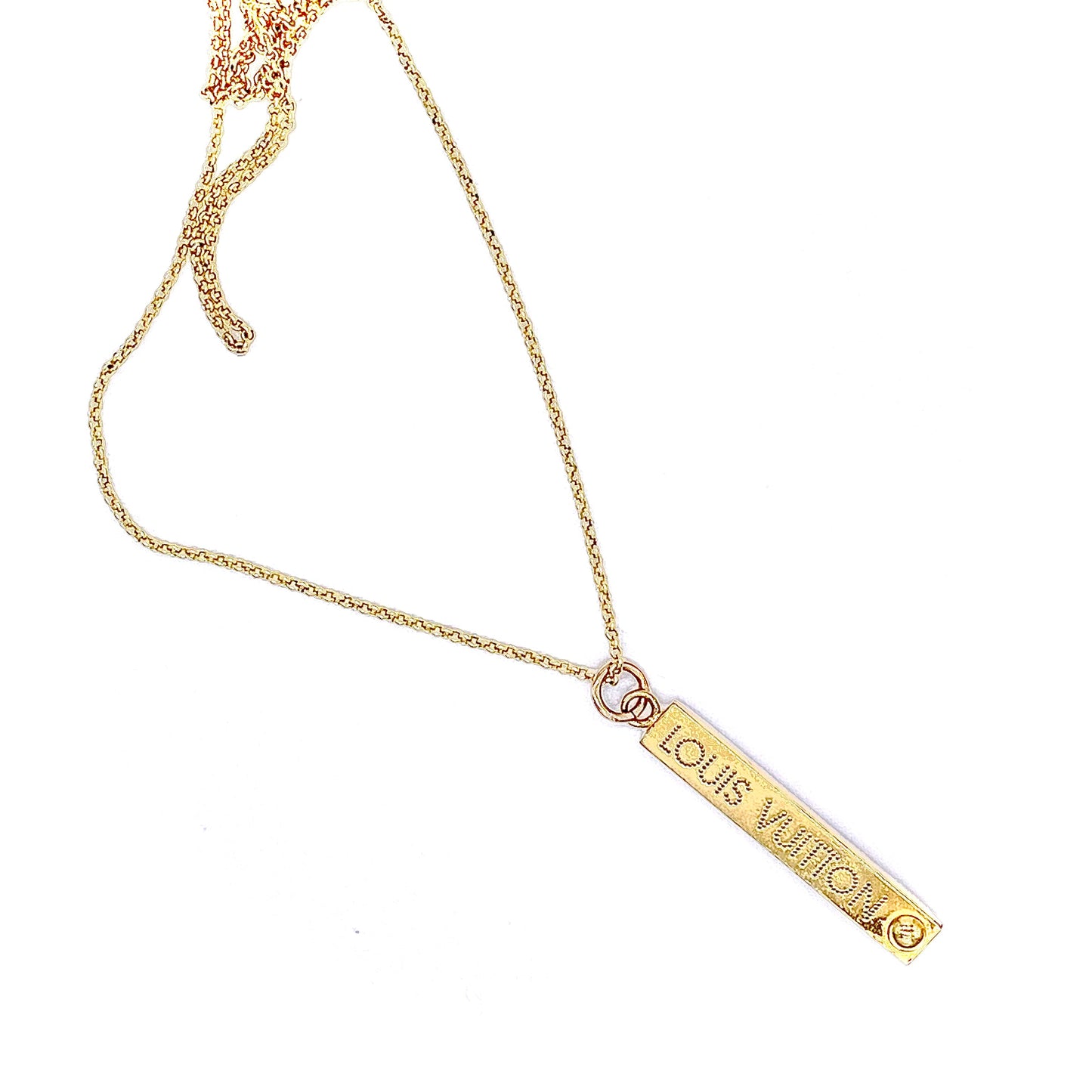 Chic Louis Vuitton Large Bar Charm on Necklace