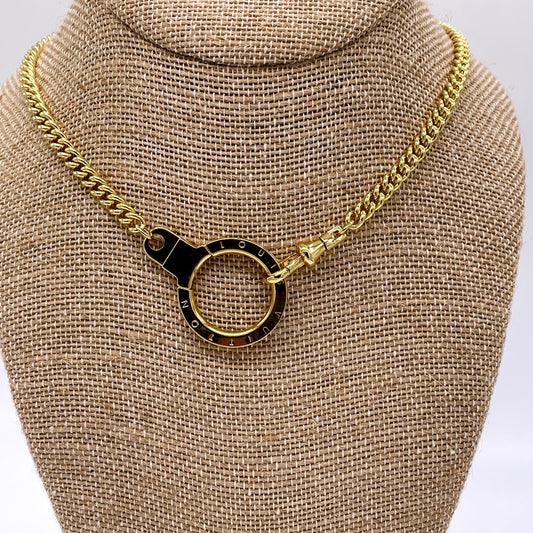Choker with Vintage Louis Vuitton Large Clasp on Chunky Chain