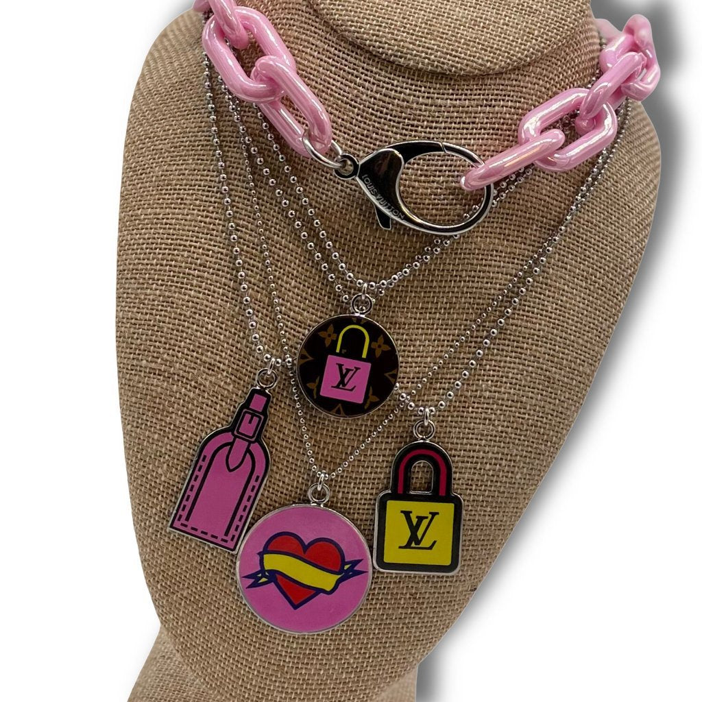 Rare 2-SIDED Louis Vuitton Charm  Re-Worked as Necklace